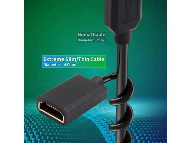 Alt view image 14 of 14 - AOMOPROING 8K HDMI to HDMI Extender Cable, 48Gbps Right Angle HDMI Male to Female Coiled Cable for MacBook Pro, PS5, Xbox Series X, Roku TV, UHD TV, Blu-ray, 4FT/1.2M