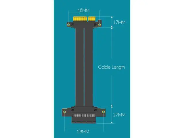 Alt view image 9 of 14 - Aomoproing 200mm PCIe 4.0 X4 Riser Cable for M.2, WiFi, Firewire, USB, Sound Cards, etc