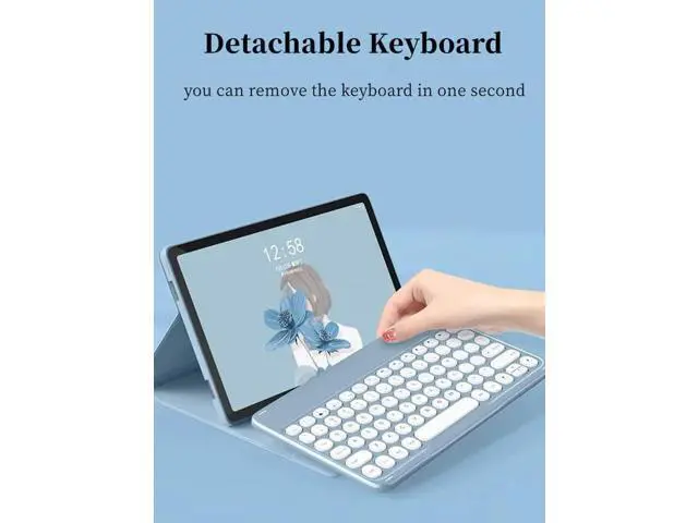 Alt view image 13 of 14 - Bluetooth Keyboard Case with Mouse for Lenovo Tab P12 12.7 inch 2024 2023 TB370FU TB371FC Protective Cover with Wireless Mouse / Keyboard Blue