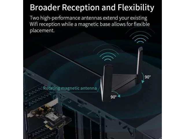 Alt view image 12 of 14 - Dual Band 3000Mbps Wifi 6 PCIe Wireless Adapter Intel AX200 Bluetooth 5.0 Card 2.4G/5Ghz 802.11ac/ax For Desktop PC Network