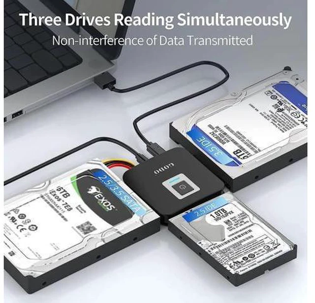 Alt view image 10 of 12 - SATA/IDE to USB 3.0 Adapter, IDE Hard Drive Adapter Kit, SATA Cable Converter for 2.5/3.5 inch IDE and SATA HDD/SSD, 5.25" CD-ROM/DVD-ROM, Include 12V/2A Power Adapter