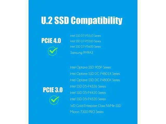 Alt view image 14 of 14 - Aomoproing PU11 U.2 to PCIe 4.0 X4 Adapter for 2.5 Inch U.2 SSD, PCIe 4.0 X4 Full Speed