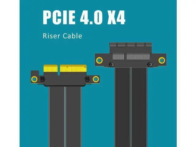 Alt view image 12 of 14 - Aomoproing 200mm PCIe 4.0 X4 Riser Cable for M.2, WiFi, Firewire, USB, Sound Cards, etc