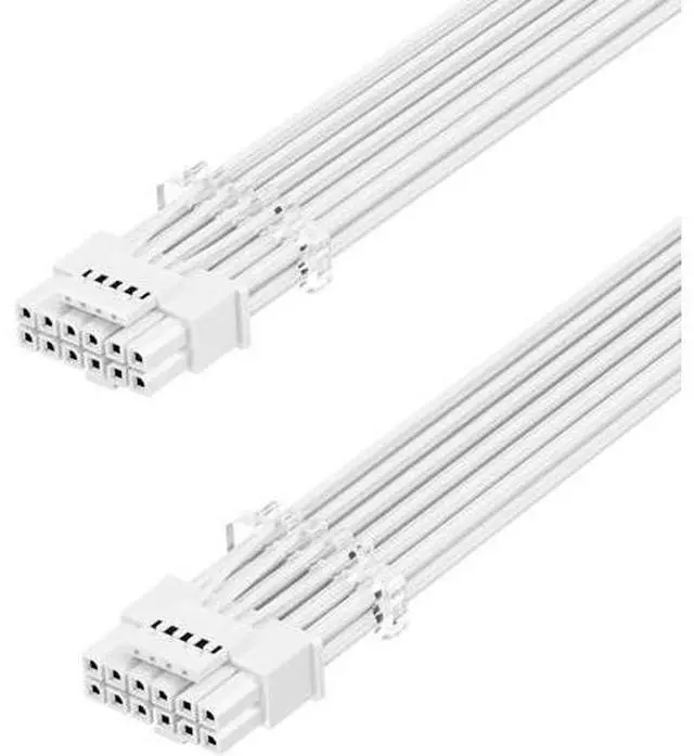 Alt view image 8 of 14 - Aomoproing16pin GPU Power Cable - 70cm PCI-e 5.0 12VHPWR 600W 12+4 Male to Male 12V-2x6 PSU Sleeved Cable for RTX 3090Ti 4070 Ti 4080 4090 5090 5080 5070 5070Ti to ATX 3.0 Modular Power Supply (White)