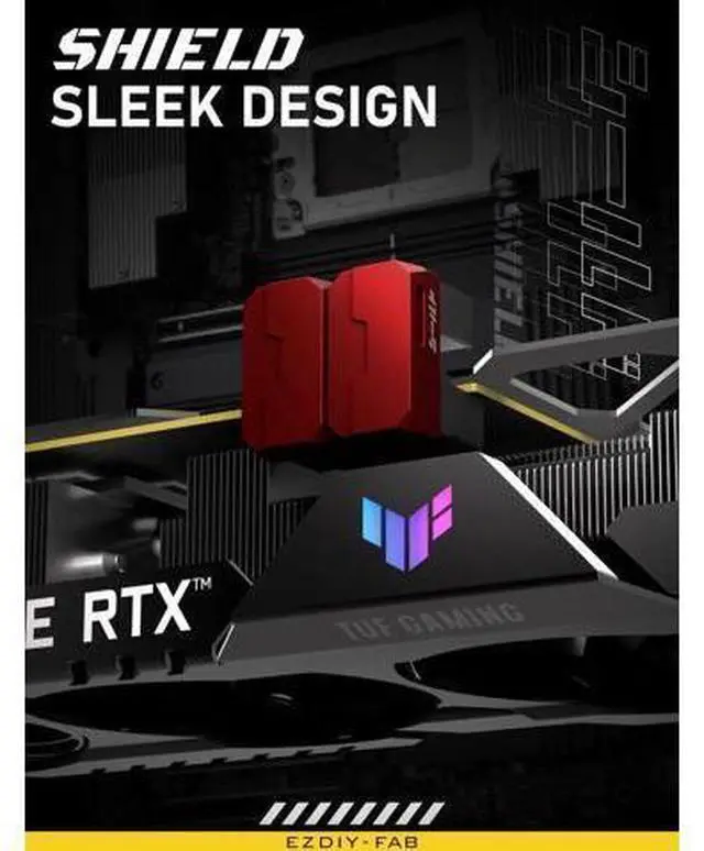 Alt view image 10 of 12 - Aomoproing Shield Series 8-Pin PCIe GPU Power Adapter,180-Degree U-Turn Angled Connector, Aluminum Design for Graphics Cards Standard Type,Red-2 Pack