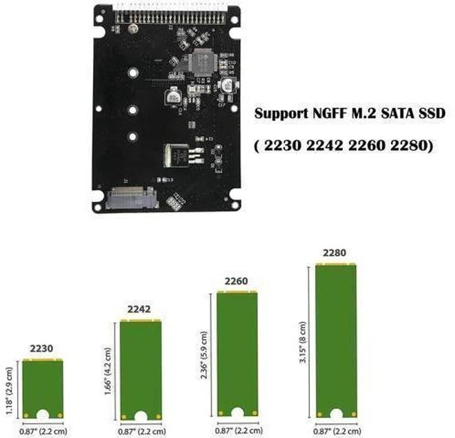 Alt view image 12 of 12 - Aomoproing M.2 NGFF SATA SSD to 2.5" IDE 44pin Enclosure Adapter, Black for Notebook LaptopDesktop Computer and More