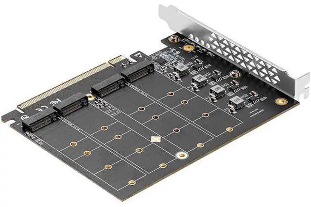 Alt view image 10 of 14 - PCIE 4.0 NVME Adapter PCI Express x16 to 4 Port M.2 M-Key NVME SSD Expansion Card Riser Full Speed