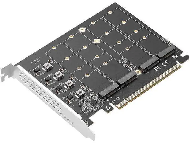 Alt view image 14 of 14 - PCIE 4.0 NVME Adapter PCI Express x16 to 4 Port M.2 M-Key NVME SSD Expansion Card Riser Full Speed