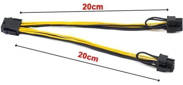 Alt view image 14 of 14 - Aomoproing 10pcs/lot EPS CPU 8 Pin to Dual 8 (6+2) Pin PCIE Adapter Power Supply Cable For Mining