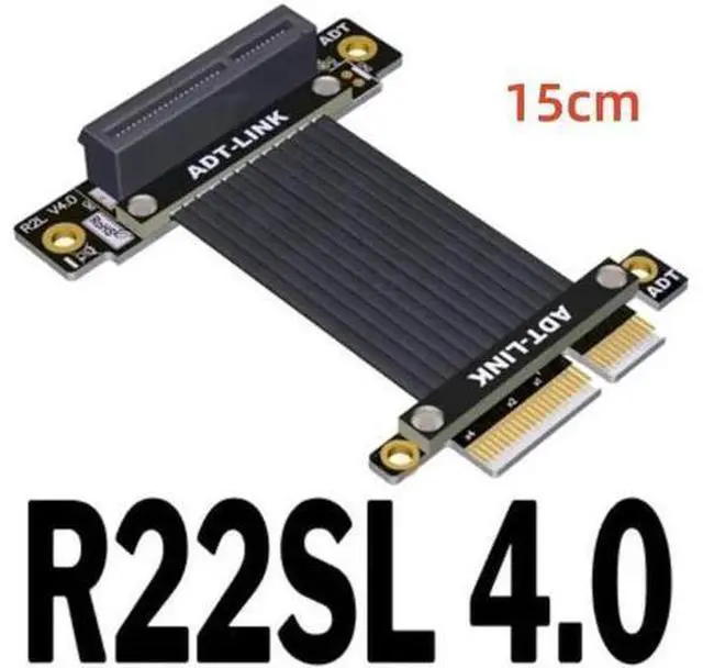 Alt view image 7 of 12 - Riser Elbow 90 Degree PCI Express 4.0 X4 PCIe X4 Extender Adapter Jumper For Capture Card, RAID SSD, Gigabit LAN, Usb Cards Red