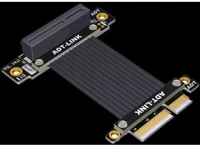 Alt view image 8 of 12 - Riser Elbow 90 Degree PCI Express 4.0 X4 PCIe X4 Extender Adapter Jumper For Capture Card, RAID SSD, Gigabit LAN, Usb Cards Red