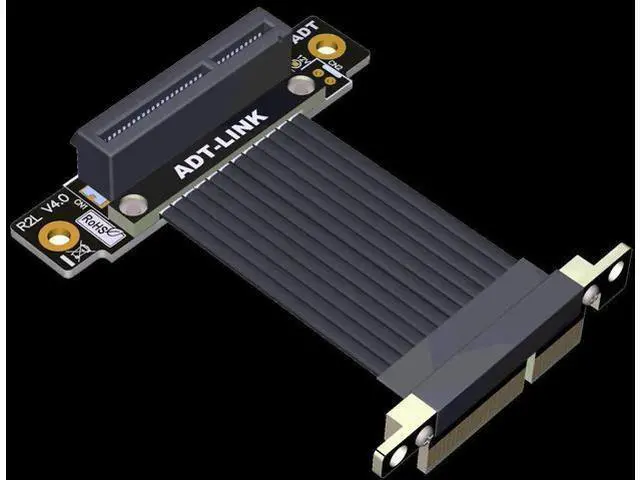 Alt view image 10 of 12 - Riser Elbow 90 Degree PCI Express 4.0 X4 PCIe X4 Extender Adapter Jumper For Capture Card, RAID SSD, Gigabit LAN, Usb Cards Red