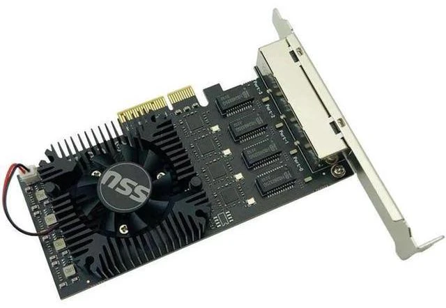 Alt view image 11 of 12 - 2.5Gb Ethernet PCIE 4 Port Network Card Adapter 2.5Gbps PCI Express X4 RTL8125B Chip RJ45 2500Mbps LAN Card with Cooling Fan