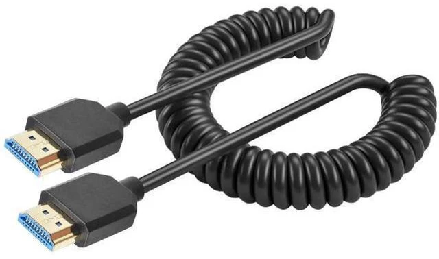 Alt view image 8 of 14 - AOMOPROING 8K Coiled HDMI Cable 3FT- 6FT, HDMI 2.1 Cable Coiled 48Gbps, Extreme Thin HDMI Male to Male Cable Supports 8K@60Hz, 4K@120Hz for Monitor, Laptop, PC, TV
