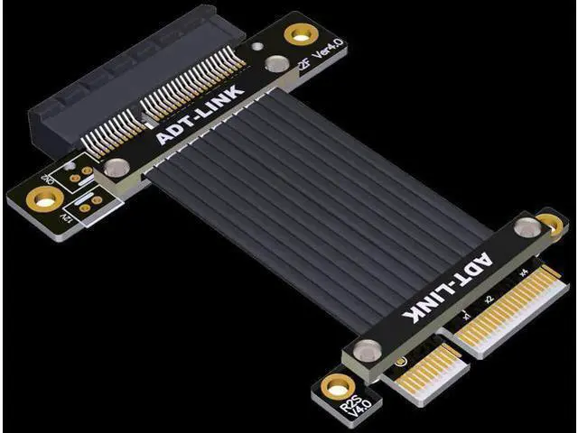 Alt view image 11 of 12 - Riser Elbow 90 Degree PCI Express 4.0 X4 PCIe X4 Extender Adapter Jumper For Capture Card, RAID SSD, Gigabit LAN, Usb Cards Red