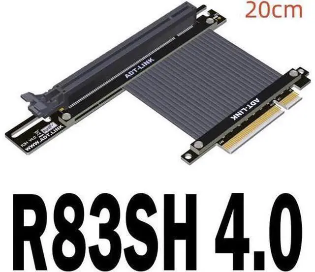 Alt view image 5 of 8 - PCIe 4.0 Riser Cable 4.0 X8 X16 PCI Express Riser Extender Riser Cable for Vertical Mount