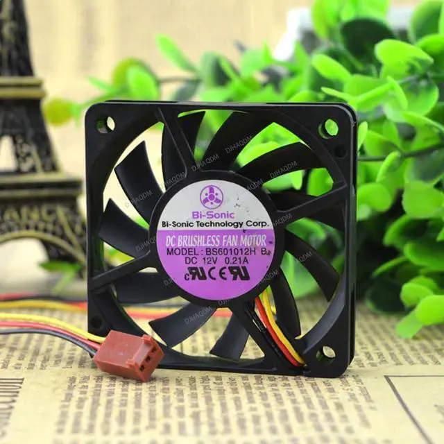 Alt view image 6 of 10 - Compatible for BI-Sonic BS601012H B 12V 0.21A 6cm 6010 3-Wire Cooling Fan