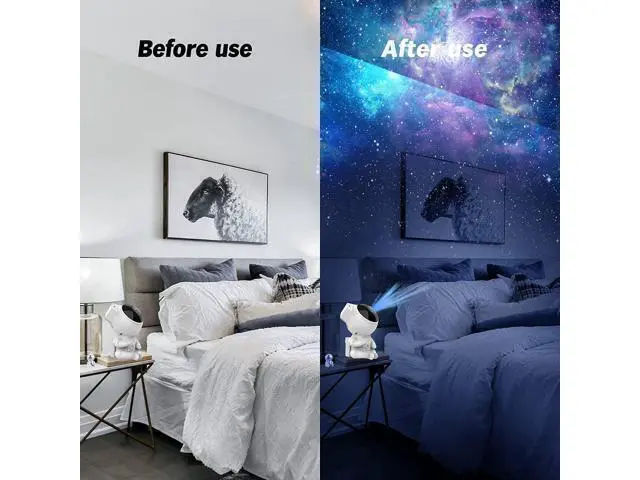 Alt view image 11 of 14 - Star Projector Astronaut Lamp with Mini Astronaut and Remote for Gaming Room,Kid Adults Bedroom