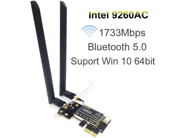 Alt view image 8 of 14 - 9260AC Dual-Band Gigabit Desktop PCI-E PCIE 1X Wireless Network Card 1730Mbps Bluetooth 5.0 gaming wifi adapter+ 6DBI antenna