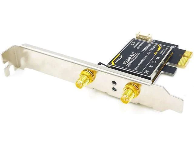 Alt view image 11 of 14 - 9260AC Dual-Band Gigabit Desktop PCI-E PCIE 1X Wireless Network Card 1730Mbps Bluetooth 5.0 gaming wifi adapter+ 6DBI antenna