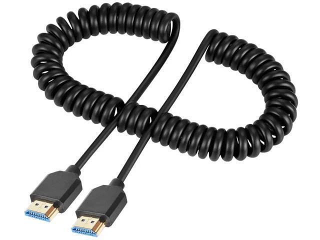 Alt view image 8 of 14 - AOMOPROING 8K Coiled HDMI Cable 3FT-8FT, HDMI Coild Cable 48Gbps, Extreme Thin HDMI Male to Male Cable 8K@60Hz Compatible with Monitor, Laptop, UHD TV, PC