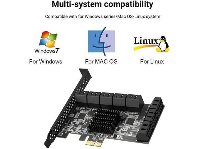 Alt view image 9 of 14 - PCIE SATA Expansion Card PCIE 1X to 16-Port SATA3.0 6Gbps SATA III Multi-Port Hard Disk Adapter Riser Card for PC Computer