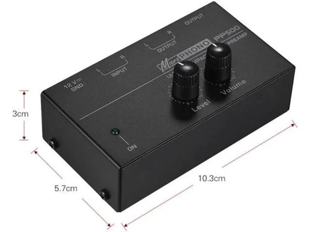 Alt view image 9 of 12 - Aomoproing Pp500 Ultra-Compact Phono Preamp Preamplifier with Level & Volume Controls Rca Input & Output 1/4 Inch Trs Output Interfaces