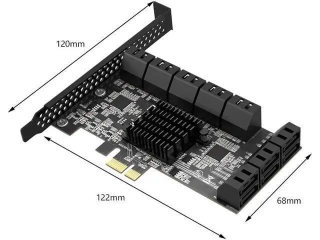 Alt view image 12 of 14 - PCIE SATA Expansion Card PCIE 1X to 16-Port SATA3.0 6Gbps SATA III Multi-Port Hard Disk Adapter Riser Card for PC Computer