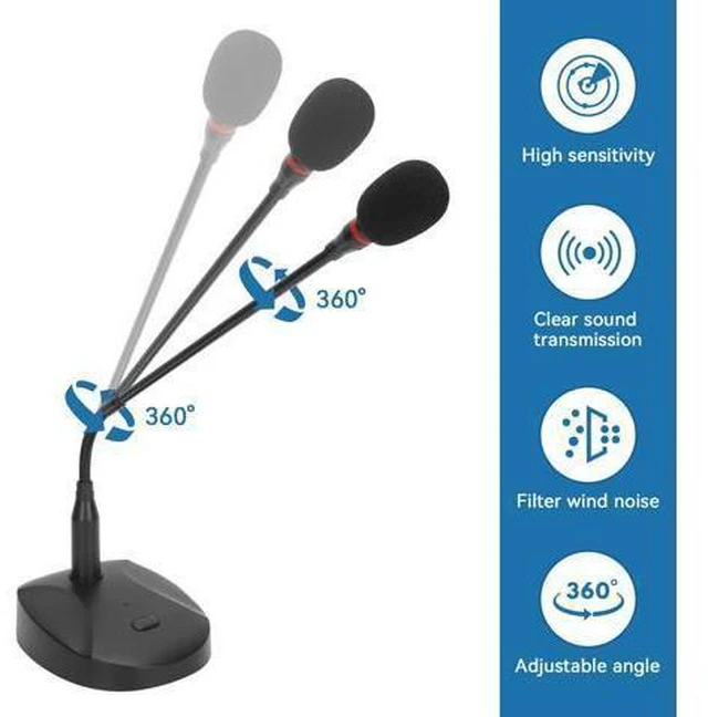 Alt view image 9 of 10 - USB Computer Microphone, Gooseneck Condenser Microphone Wired Microphone Podium Microphones Desktop Paging Mic Corded Voice Mic for Meetings Lectures