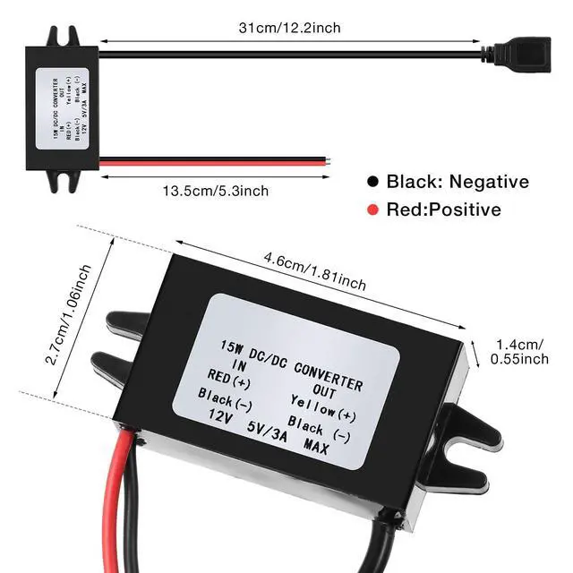 Alt view image 8 of 12 - 1 Piece 12v to 5v Dc Converter Buck Module USB Output Power Adapter Dc Car Power Converter Regulator