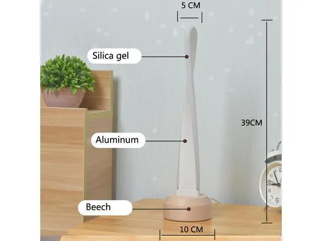 Alt view image 10 of 10 - Modern Desk lamp RGB Wood Table Lamp Bedside Lamp, Natural Beech Night Light