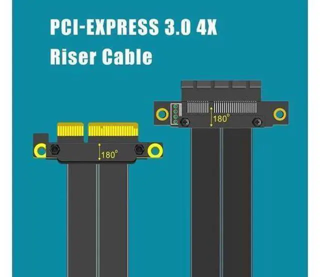 Alt view image 8 of 14 - Aomoproing 180mm PCIe 3.0 X4 Riser Cable for M.2, WiFi, Firewire, USB, Sound Cards, etc