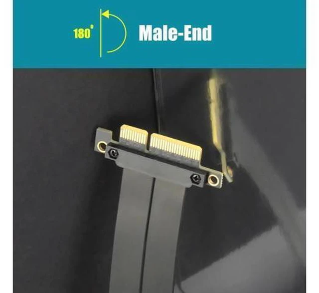 Alt view image 9 of 14 - Aomoproing 180mm PCIe 3.0 X4 Riser Cable for M.2, WiFi, Firewire, USB, Sound Cards, etc