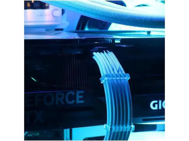 Alt view image 8 of 12 - 16Pin to 3 * 8(6+2) Pin PCIE GPU Cables Sleeved PSU Extension Cable Mini 12+4 Pin Connector Graphics Card Power Supply RTX 3090Ti 16AWG White