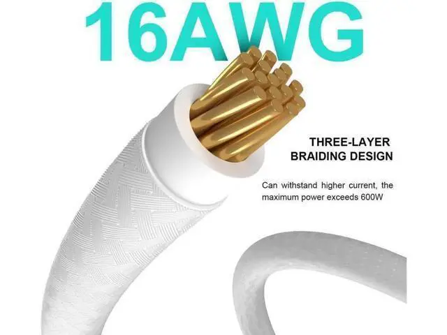 Alt view image 10 of 12 - 16Pin to 3 * 8(6+2) Pin PCIE GPU Cables Sleeved PSU Extension Cable Mini 12+4 Pin Connector Graphics Card Power Supply RTX 3090Ti 16AWG White