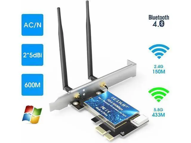 Alt view image 8 of 14 - 600Mbps WIFI PCI Express Network Card 2.4G/5GHz Wireless WiFi Bluetooth PCI-E LAN Card 802.11 ac/b/g/n Adapter For Computer