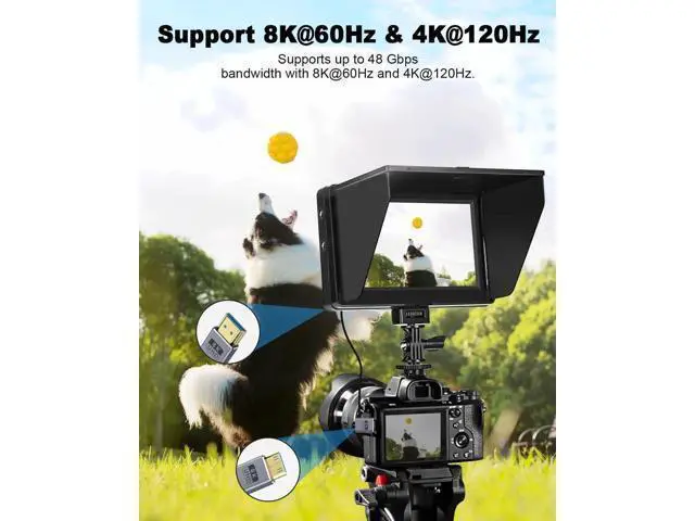 Alt view image 11 of 14 - AOMOPROING 8K Short HDMI to Mini HDMI Cable 1FT/30CM, 48Gbps Mini HDMI 2.1 Cord, Ultra Thin Left Angle Mini HDMI to HDMI Male Cable, Support High Speed 8K@60Hz, 4K@240Hz for Camera, Camcorder