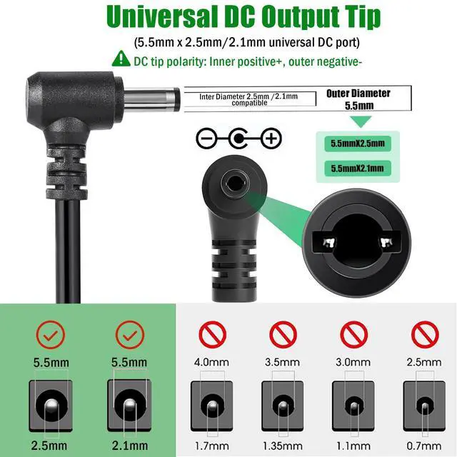 Alt view image 10 of 14 - 24V 10A Power Supply Adapter,AC 100-240V to DC 24V 10A 240W Power Adapter | 5.5mm x 2.5/2.1mm DC Output Jack,24V Low Voltage Transformers,Universal AC/DC Adapter for LED Strip LED Driver