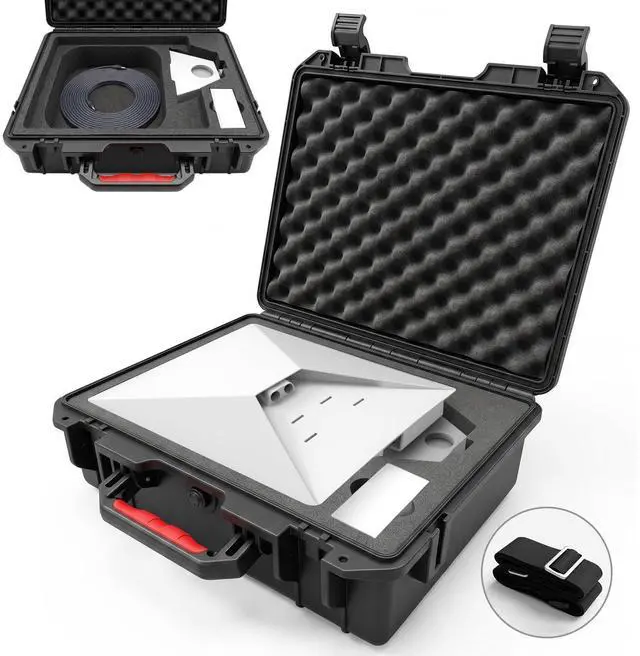 Alt view image 8 of 14 - Starlink Mini Case, Waterproof Hard Case Fits Starlink Mini Accessories | Crushproof with Precision Cut Foam, Starlink Mini Storage Case with Shoulder Strap for Outdoor Travel Camping, RV Accessories