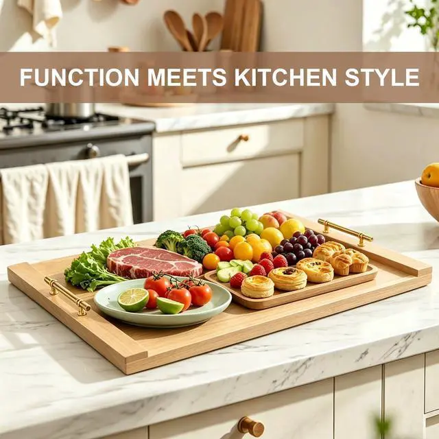 Alt view image 14 of 14 - Noodle Board Stove Cover w/Handles, for Gas & Electric Stoves | Expands counter space, multi-use sink cover & tray, farmhouse decor, anti-crack build, for home kitchens & RVs