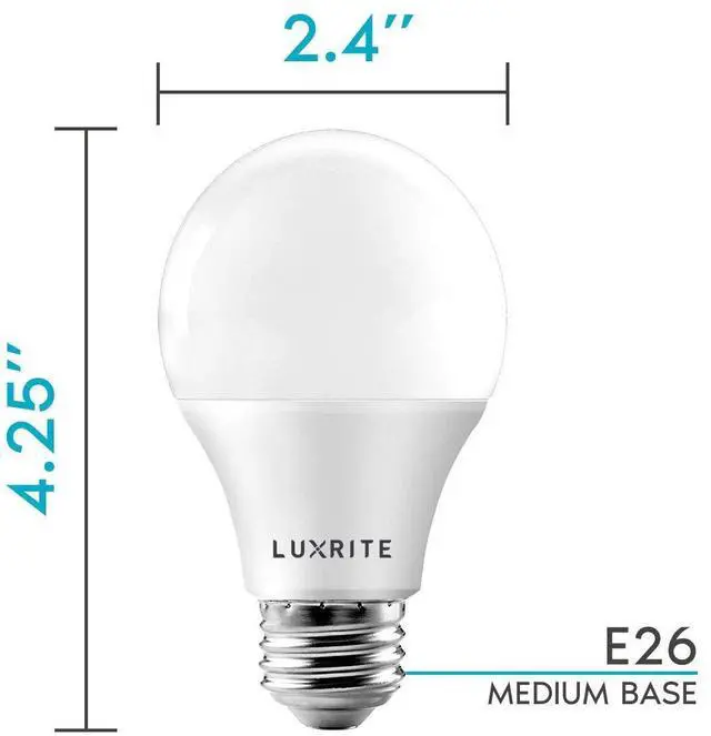 Alt view image 12 of 14 - A19 LED Light Bulb 60W Equivalent, 3000K Soft White Dimmable, 800 Lumens, Standard LED Bulb 9W, E26 Base, Energy Star, Enclosed Fixture Rated, Perfect for Lamps and Home Lighting (4 Pack)