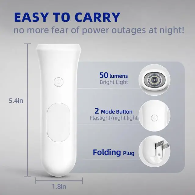 Alt view image 12 of 14 - 4 in 1 Emergency Lights for Home Power Failure, 3 Pcs Rechargeable LED Flashlight Plug in Wall, Automatic Turn-On Power Outage Night Light Flashlight for Hurricane Preparedness Items