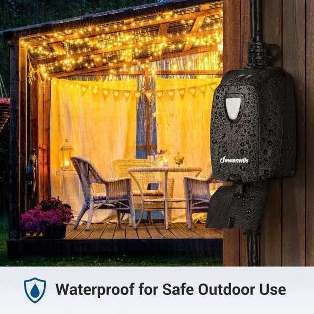 Alt view image 13 of 14 - Outdoor Dimmer for String Lights, 100FT Remote Switch Range | Stepless Dimming, LED 150W/Tungsten 300W Bulbs Compatible, IP44 Weather-Resistant for Courtyard, Garden, Patio, ETL Listed