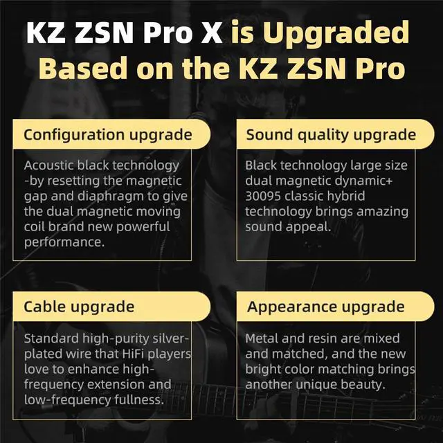 Alt view image 11 of 14 - KZ ZSN PRO X Gaming Earbuds in Ear Monitor Headphones, High Fidelity IEMS Earphones, Hybrid Dual Driver Wired Earbuds with 1BA 1DD Detachable Tangle-Free Cable for Computer Tablet (Black, without Mic)