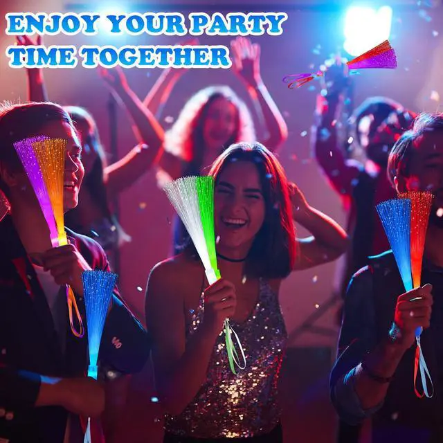 Alt view image 10 of 12 - 6 Pack Glow Sticks Toys Party Favors Supplies for Kids, Light Up Camping Essentials Games Fiber Optic Wand Sparklers Fireworks for Toddlers, Neon Accessories Decorations for Basket, Wedding, Birthday