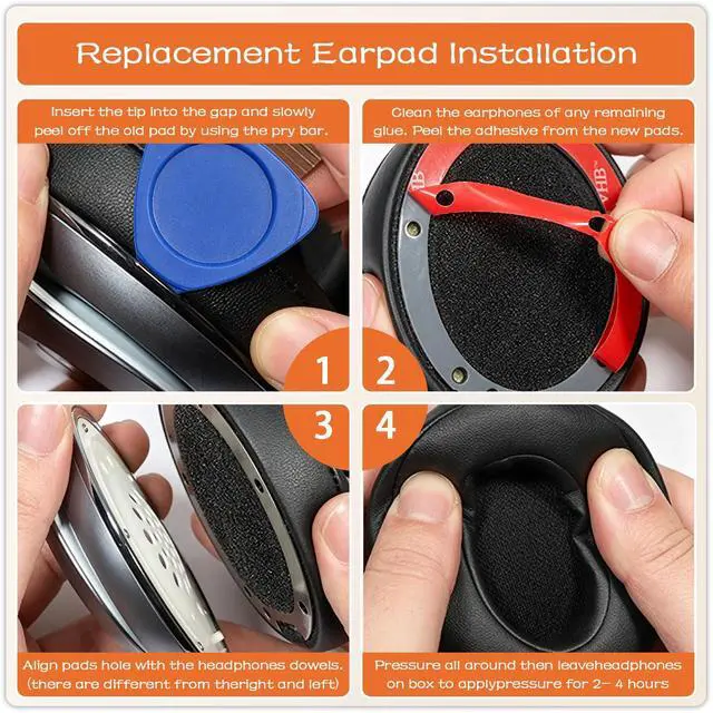 Alt view image 12 of 14 - Replacement Ear Pads for Beats Solo 2 & Solo 3 Wired & Wireless Headphones, Ear Cushions, Ear Cups Cover Repair Parts (White)