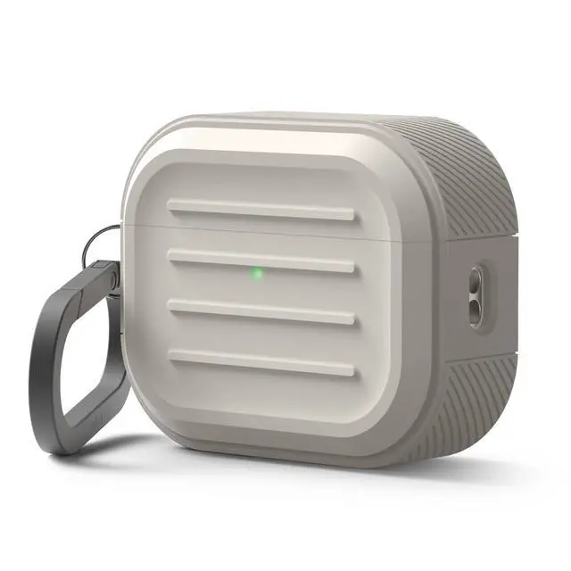 Alt view image 8 of 14 - Armor Case for AirPods Pro 3 | Carabiner Included, Supports Wireless Charging, Shock Resistant, Full Protection (Stone)