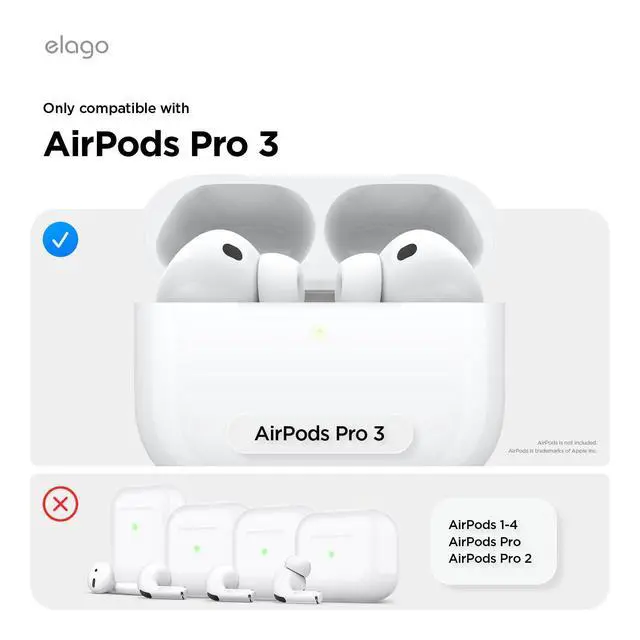 Alt view image 9 of 14 - Armor Case for AirPods Pro 3 | Carabiner Included, Supports Wireless Charging, Shock Resistant, Full Protection (Stone)