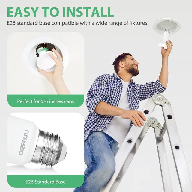 Alt view image 11 of 14 - BR30 LED Bulb, Dimmable Flood Lights Indoor CRI80 7W Equivalent 65W 2700K Soft White 650 Lumens, 15000 Hours Recessed Light Bulbs, Interior E26 Base LED Can Light Bulbs, 6 Pack