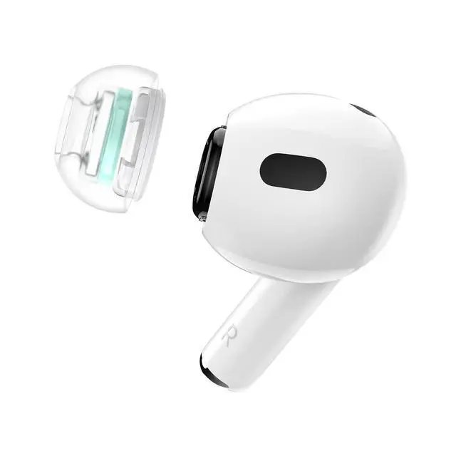 Alt view image 8 of 14 - SuperFine for AirPods Pro Gen 1 & 2 - ML - Medical Grade Silicone Patented Replacement Ear Tips and Adapters for Supreme Comfort (one Pair)(Ear Tips Installed)